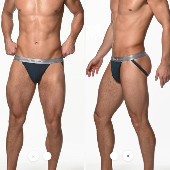 ST33LE - Petrol Nylon Elastane Diamond Mesh Jockstrap (L) - Picture 2 of 7